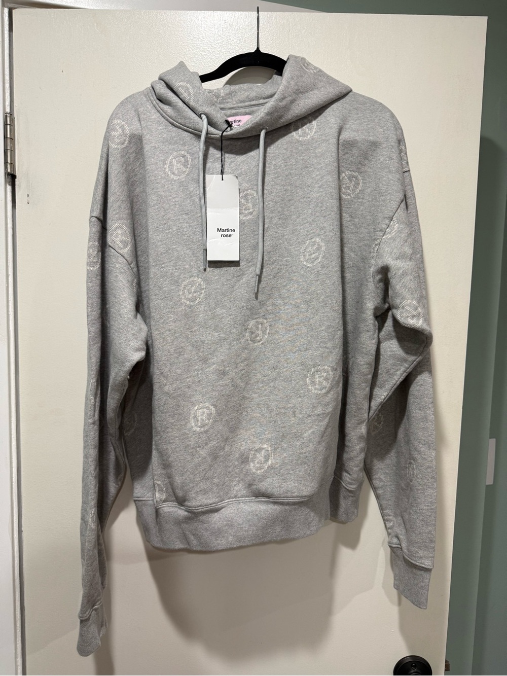 NWT Gray Martine Rose Monogram Classic Hoodie - Size L